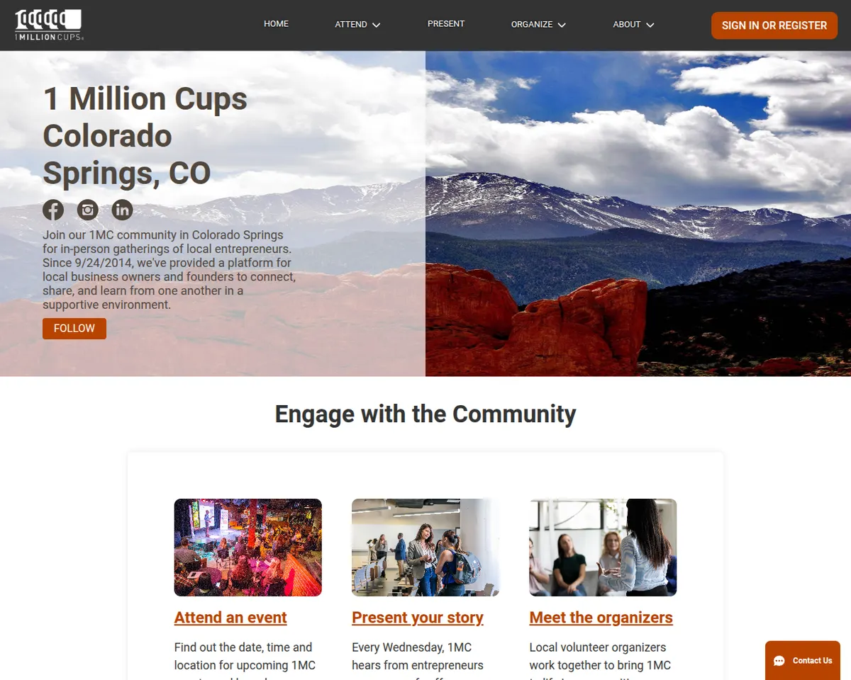Visit the 1 Million Cups Colorado Springs website (opens in a new tab)