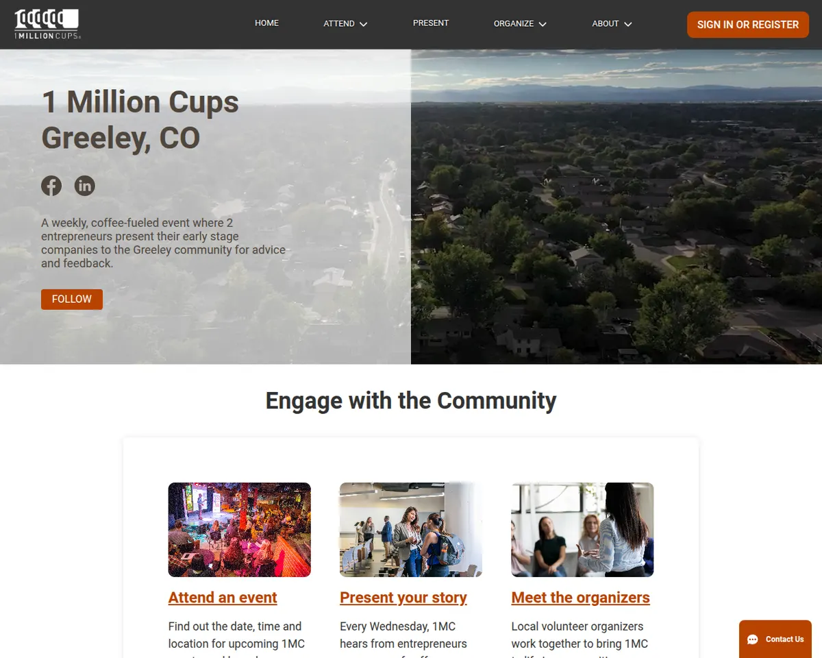 Visit the 1 Million Cups Greeley website (opens in a new tab)