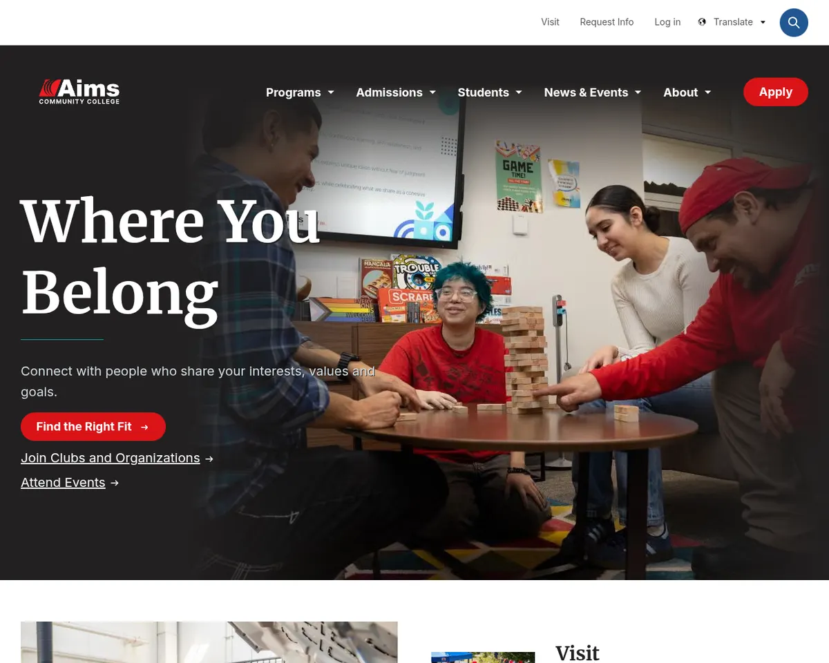 Visit the Aims Community College website (opens in a new tab)