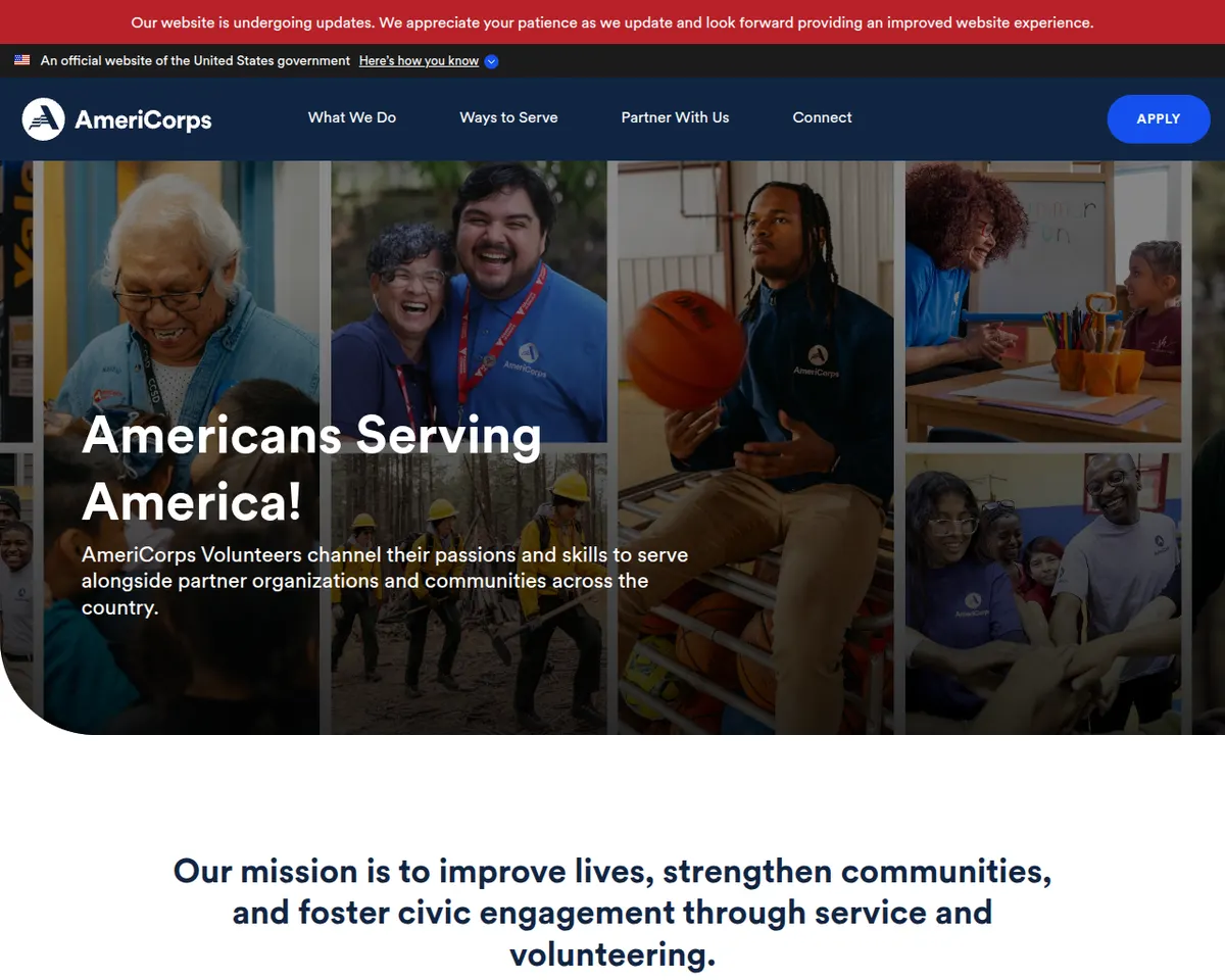 Visit the AmeriCorps website (opens in a new tab)