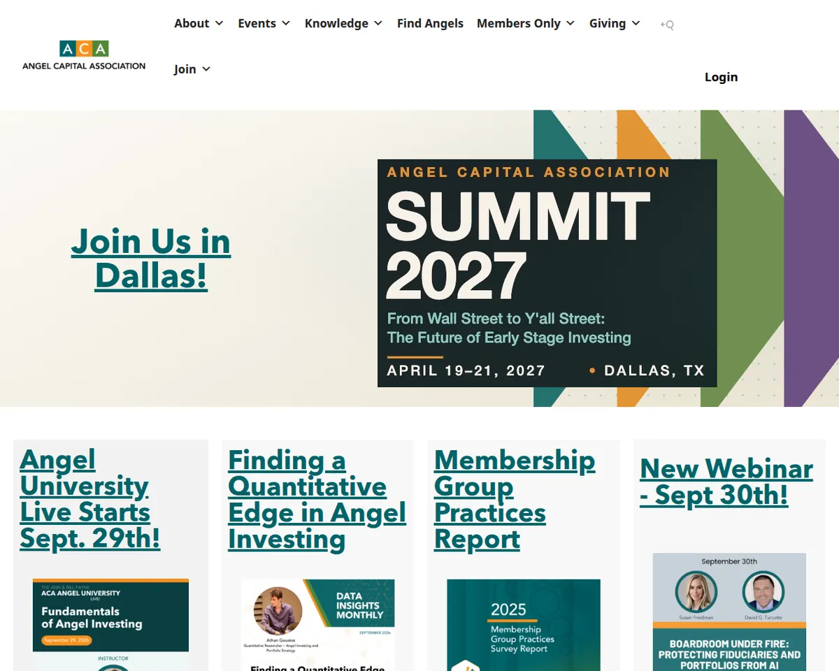 Visit the Angel Capital Association (ACA) website (opens in a new tab)