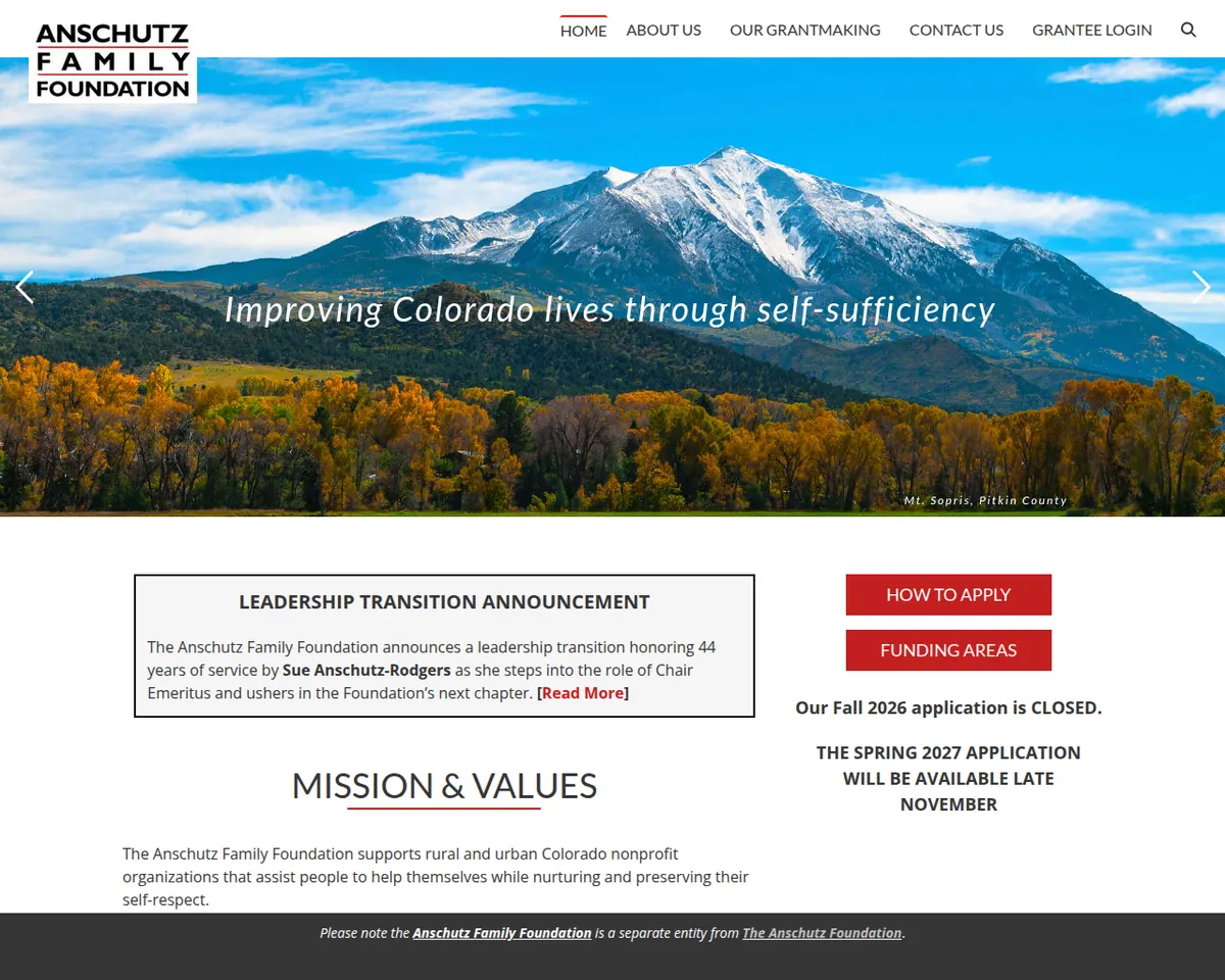 Visit the Anschutz Family Foundation website (opens in a new tab)