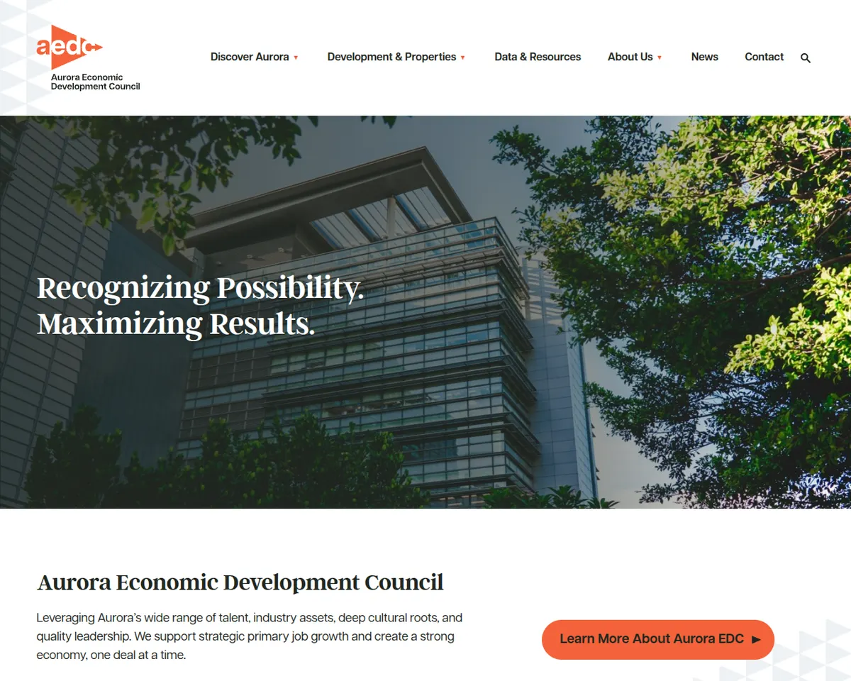 Visit the Aurora Economic Development Council website (opens in a new tab)