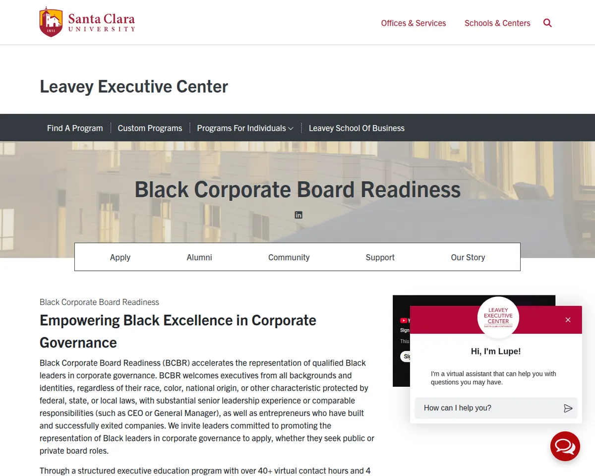 Visit the Black Corporate Board Readiness (BCBR) website (opens in a new tab)