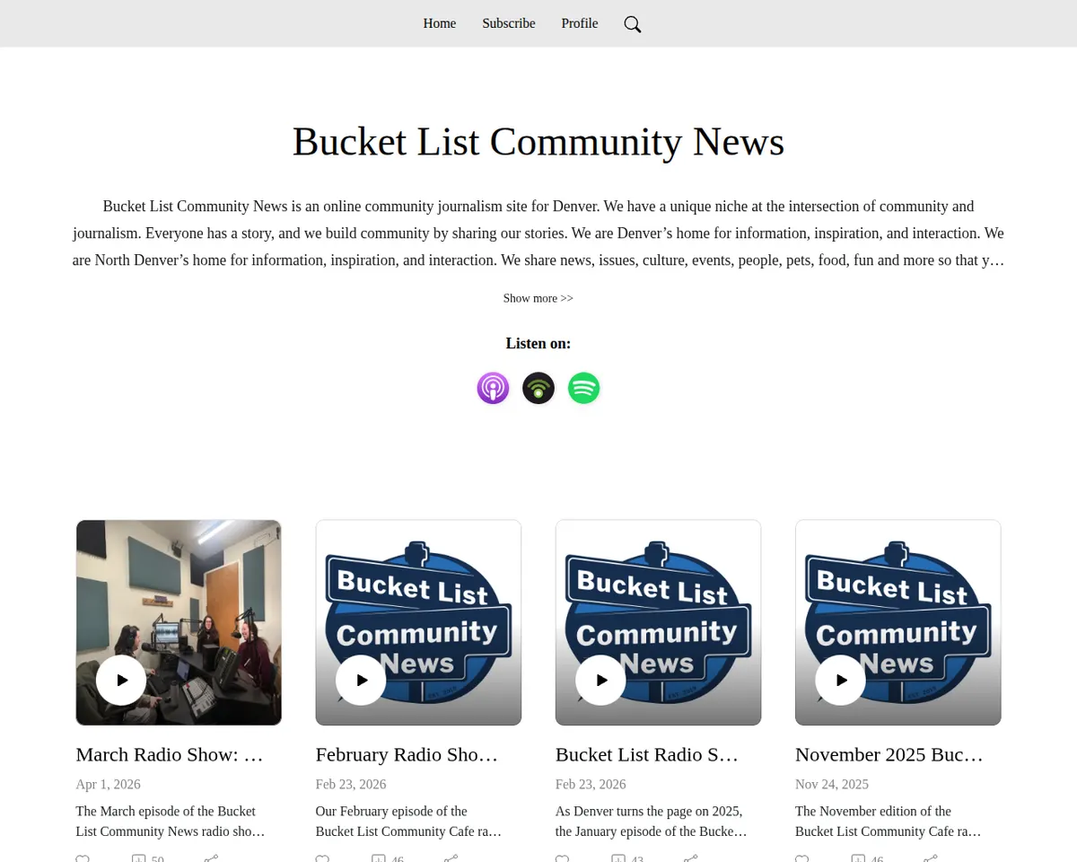 Visit the Bucket List Community News website (opens in a new tab)