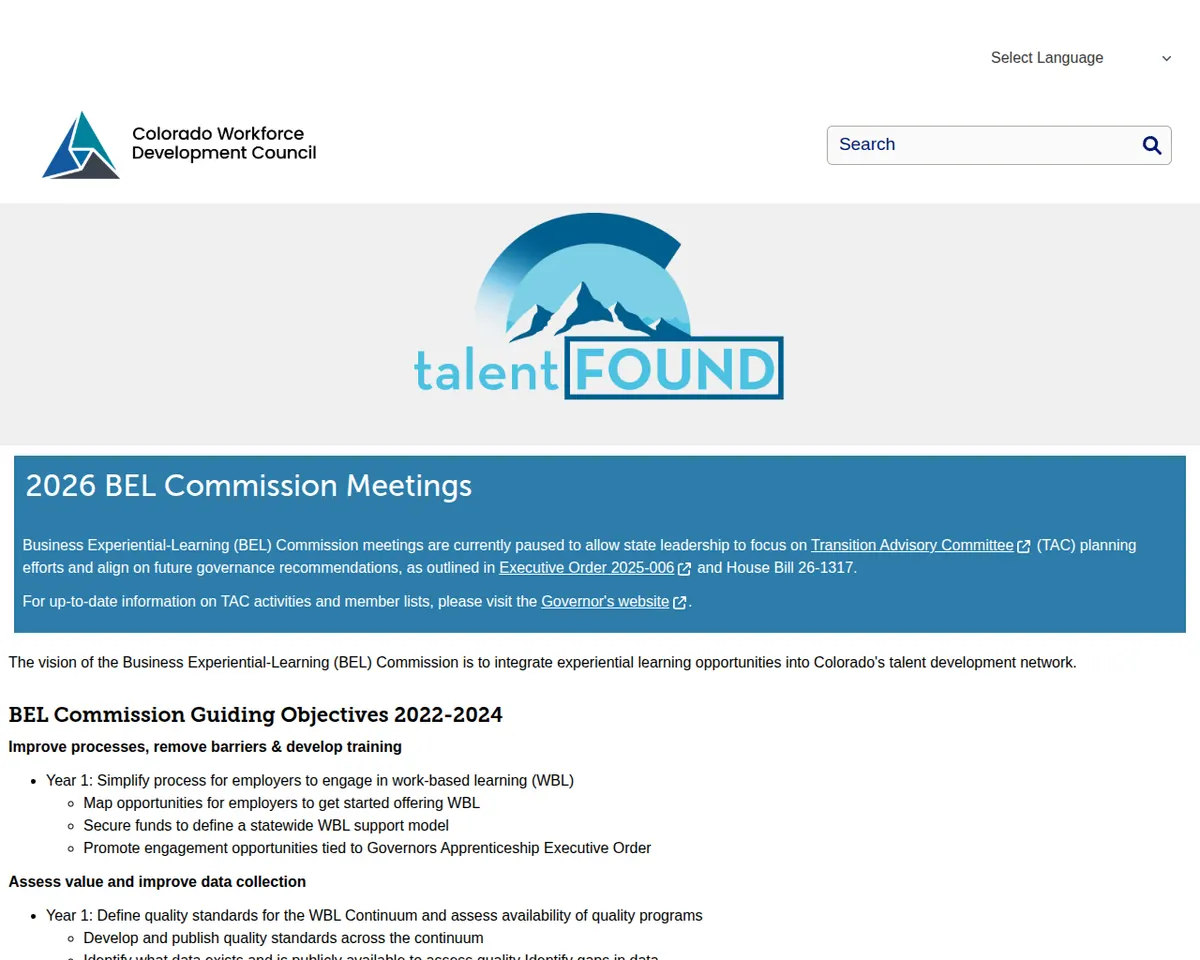 Visit the Business Experiential-Learning (BEL) Commission website (opens in a new tab)
