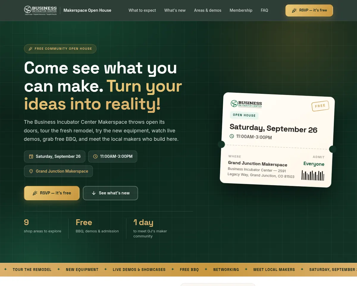 Visit the Business Incubator Center Makerspace website (opens in a new tab)