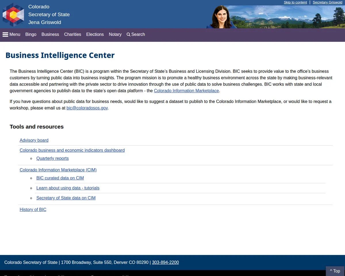 Visit the Business Intelligence Center (BIC) website (opens in a new tab)