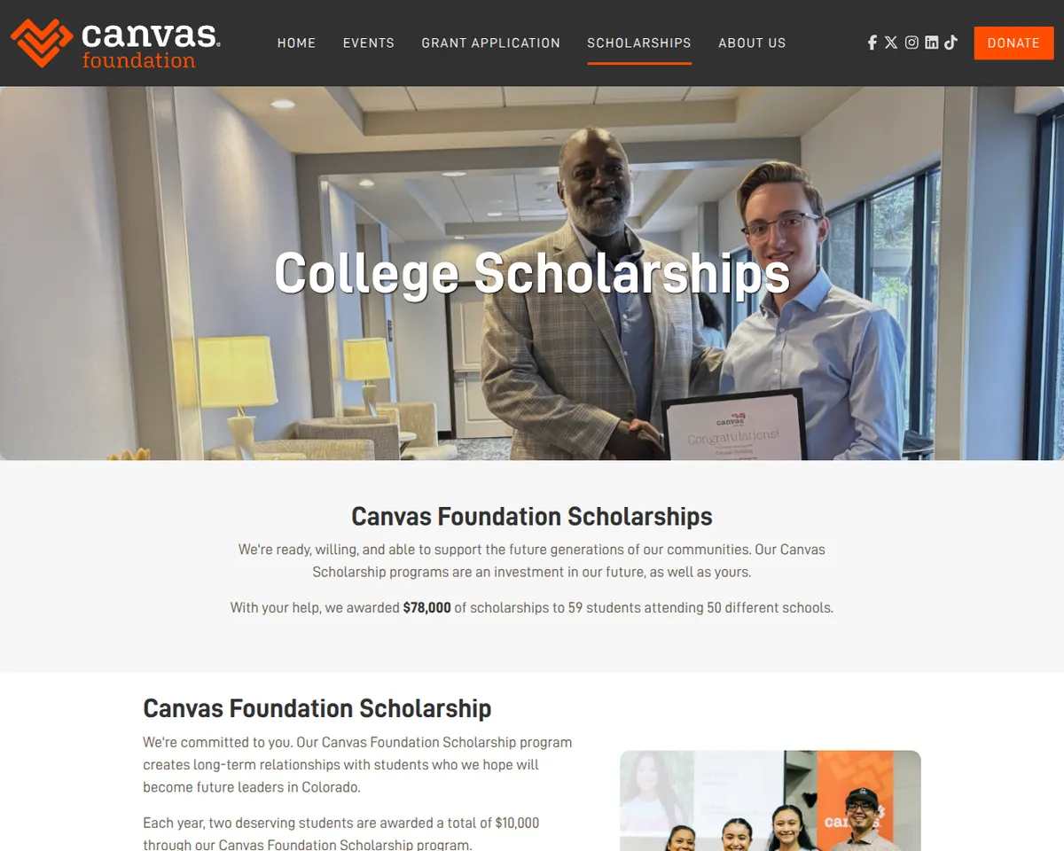 Visit the Canvas Foundation Scholarships website (opens in a new tab)