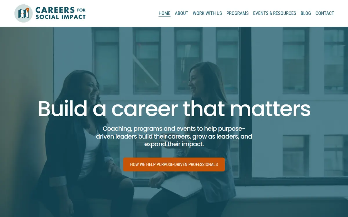 Visit the Careers for Social Impact website (opens in a new tab)