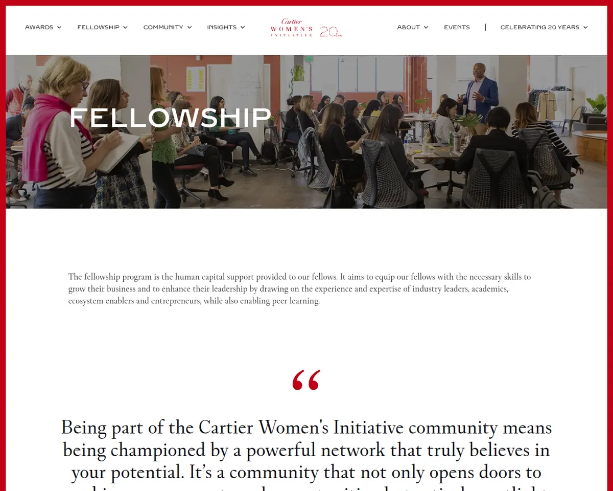 Visit the Cartier Women's Initiative website (opens in a new tab)