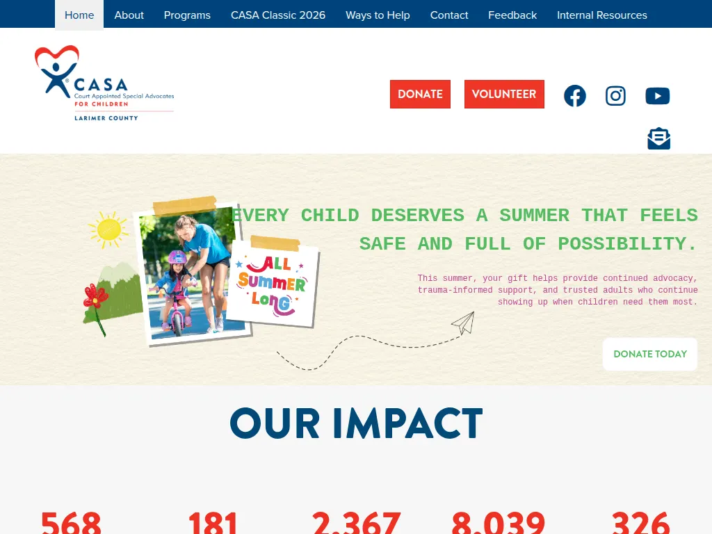 Visit the CASA of Larimer County (CLC) website (opens in a new tab)