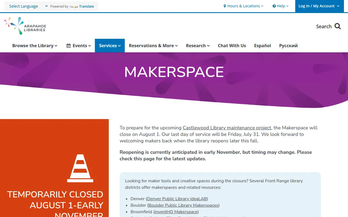Visit the Castlewood Library Makerspace website (opens in a new tab)