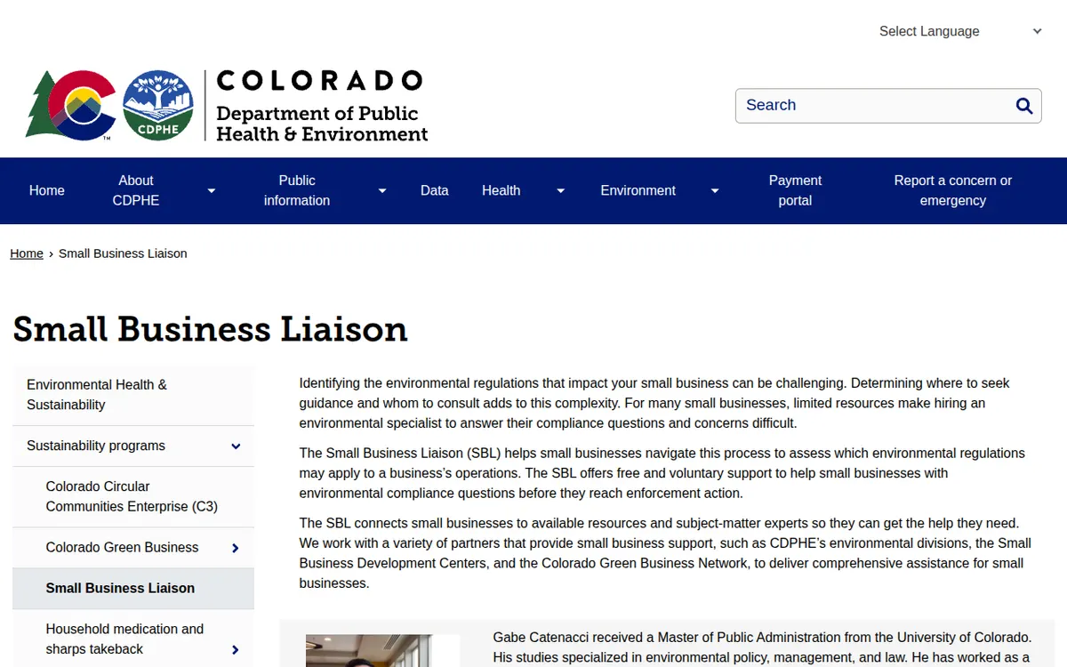 Visit the CDPHE Small Business Liaison (SBL) website (opens in a new tab)