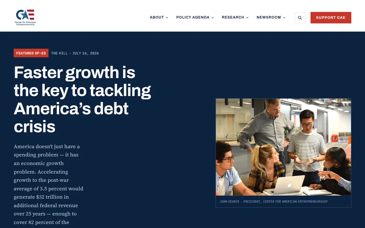 Visit the Center for American Entrepreneurship (CAE) website (opens in a new tab)