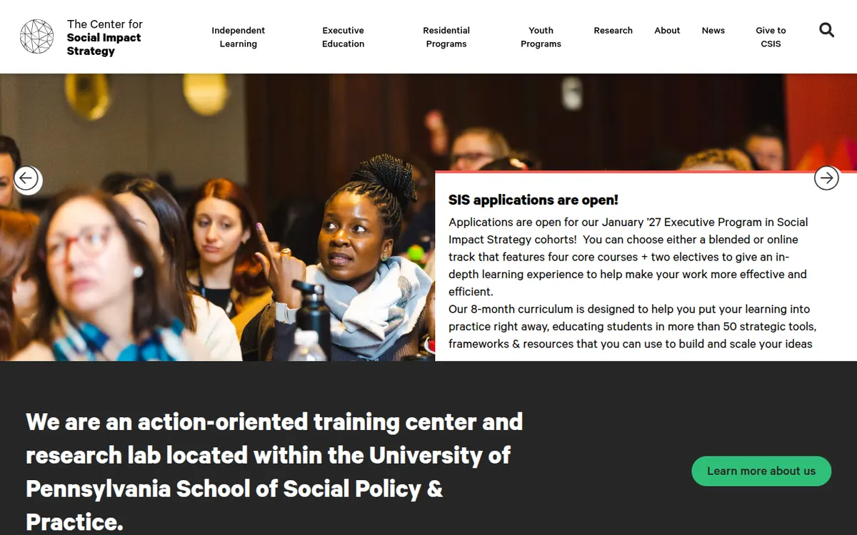 Visit the Center for Social Impact Strategy website (opens in a new tab)