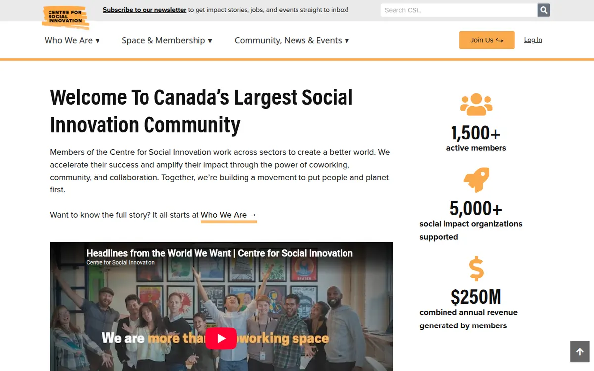 Visit the Centre for Social Innovation (CSI) website (opens in a new tab)