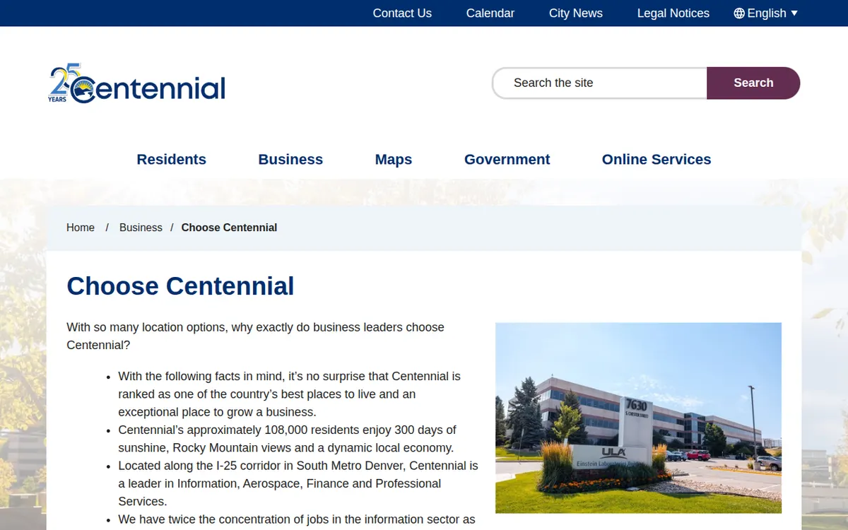 Visit the City of Centennial website (opens in a new tab)