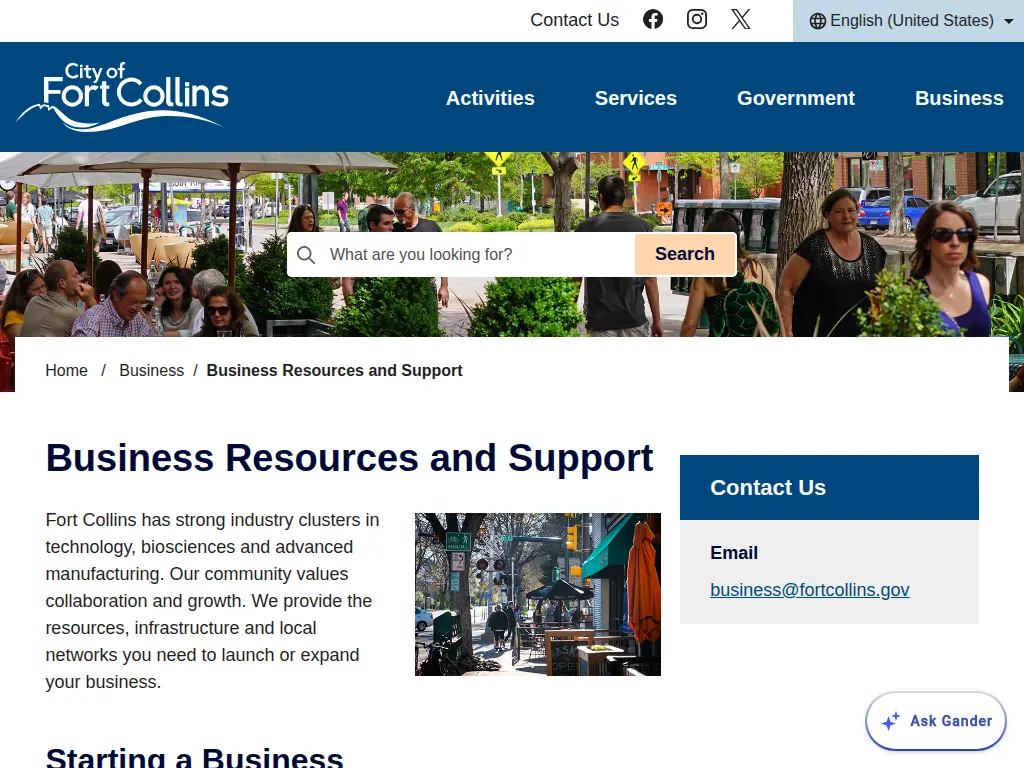 Visit the City of Fort Collins Business Resources website (opens in a new tab)