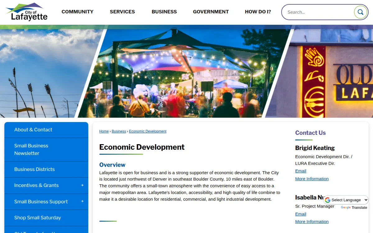 Visit the City of Lafayette Economic Development website (opens in a new tab)