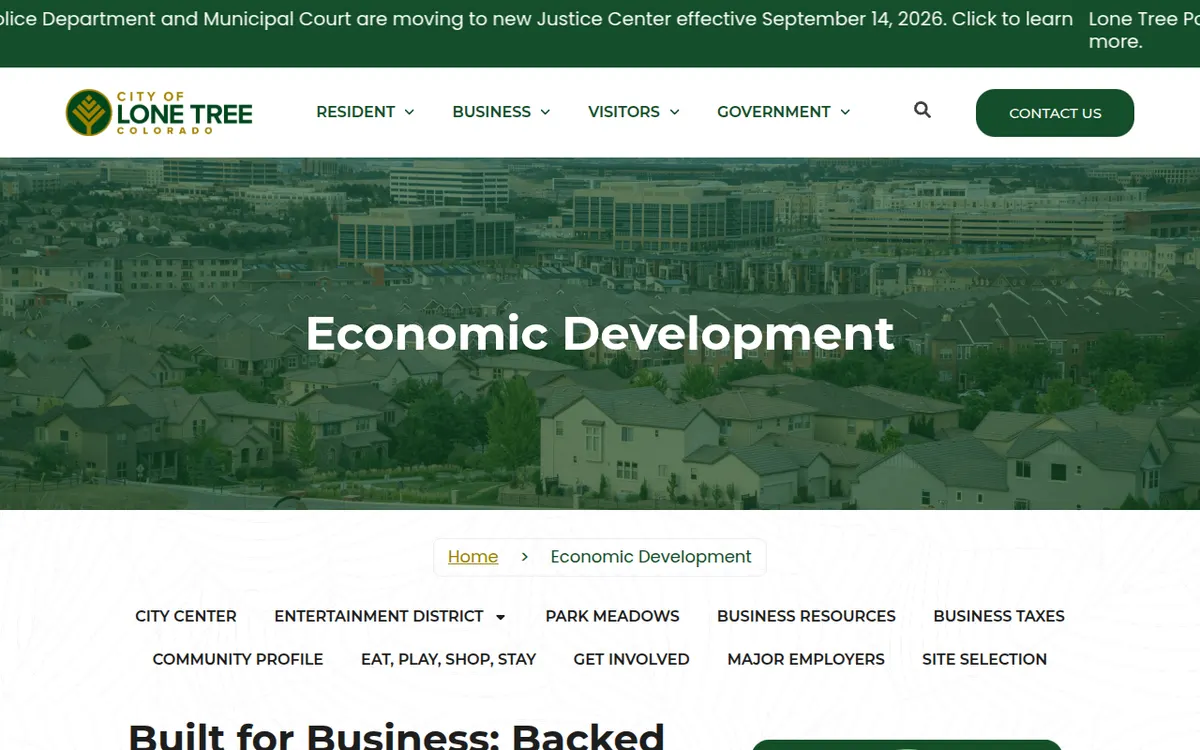 Visit the City of Lone Tree Economic Development website (opens in a new tab)