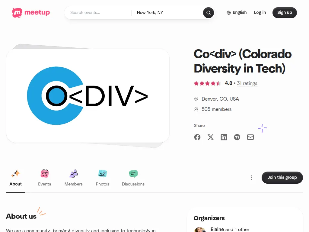 Visit the Co<div> (Colorado Diversity in Tech) website (opens in a new tab)