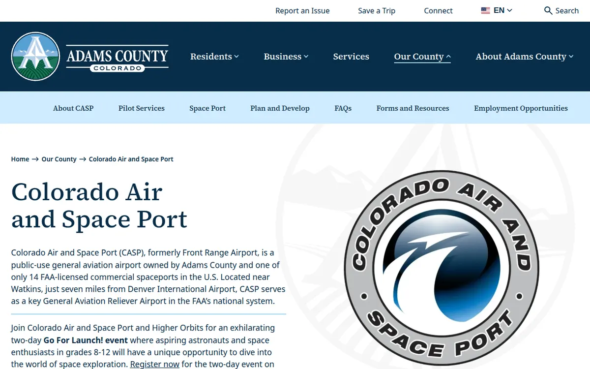 Visit the Colorado Air and Space Port (CASP) website (opens in a new tab)