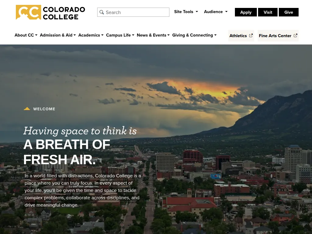 Visit the Colorado College website (opens in a new tab)