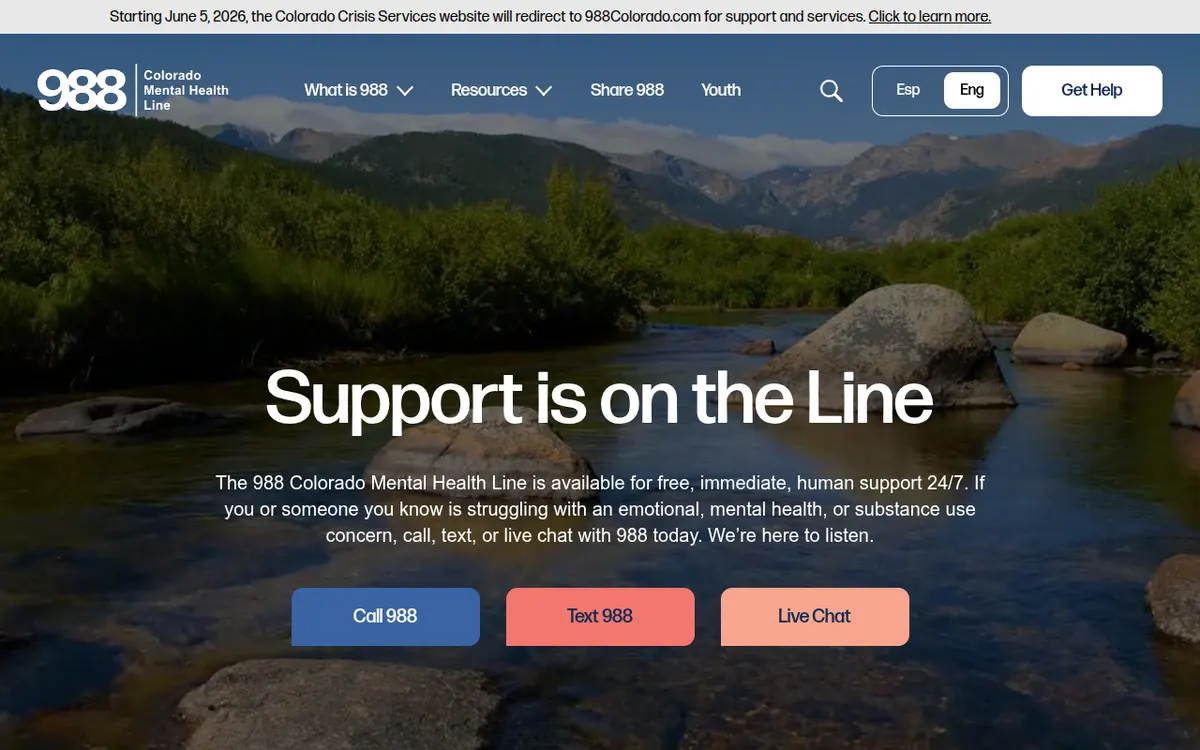 Visit the Colorado Crisis Services website (opens in a new tab)