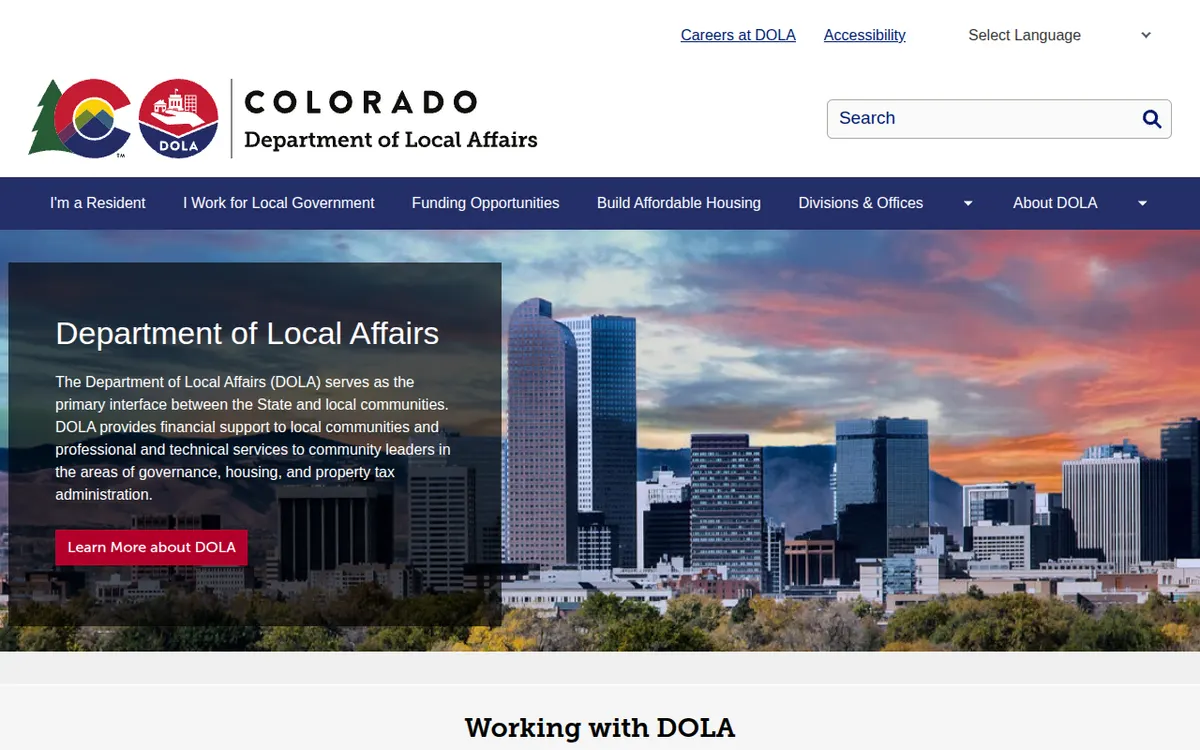 Visit the Colorado Department of Local Affairs (DOLA) website (opens in a new tab)