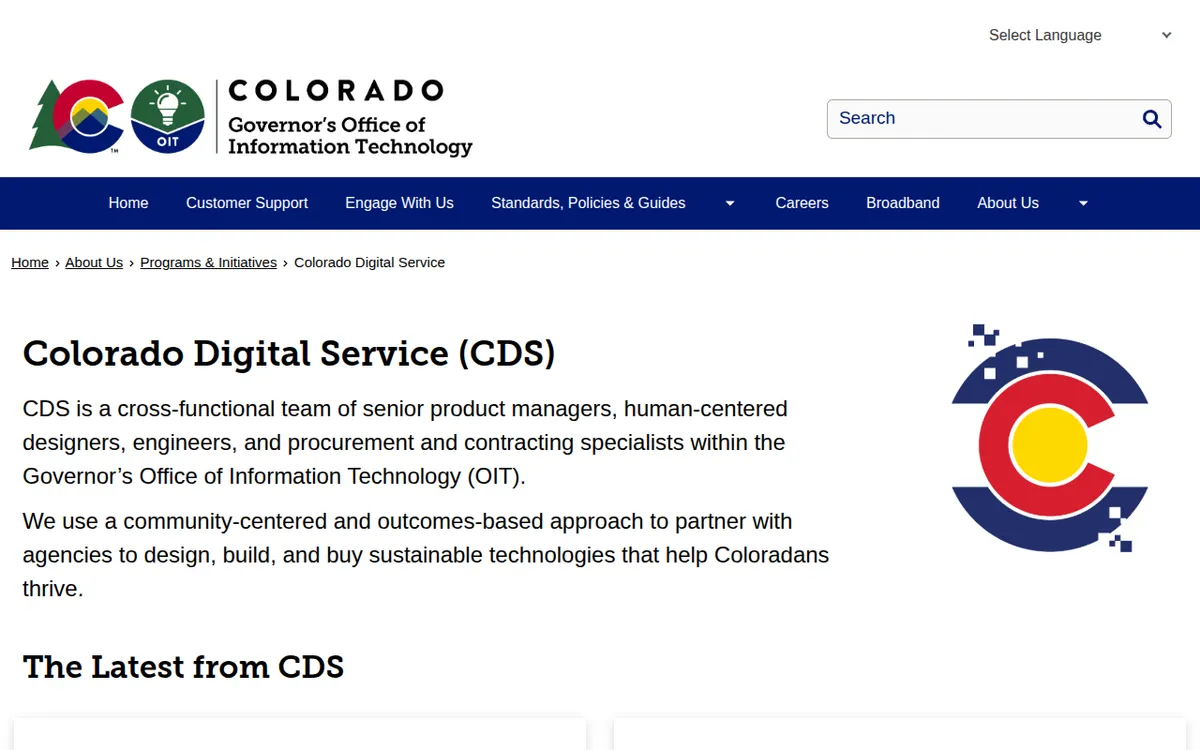 Visit the Colorado Digital Service (CDS) website (opens in a new tab)