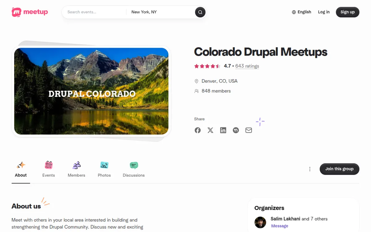 Visit the Colorado Drupal Meetups website (opens in a new tab)