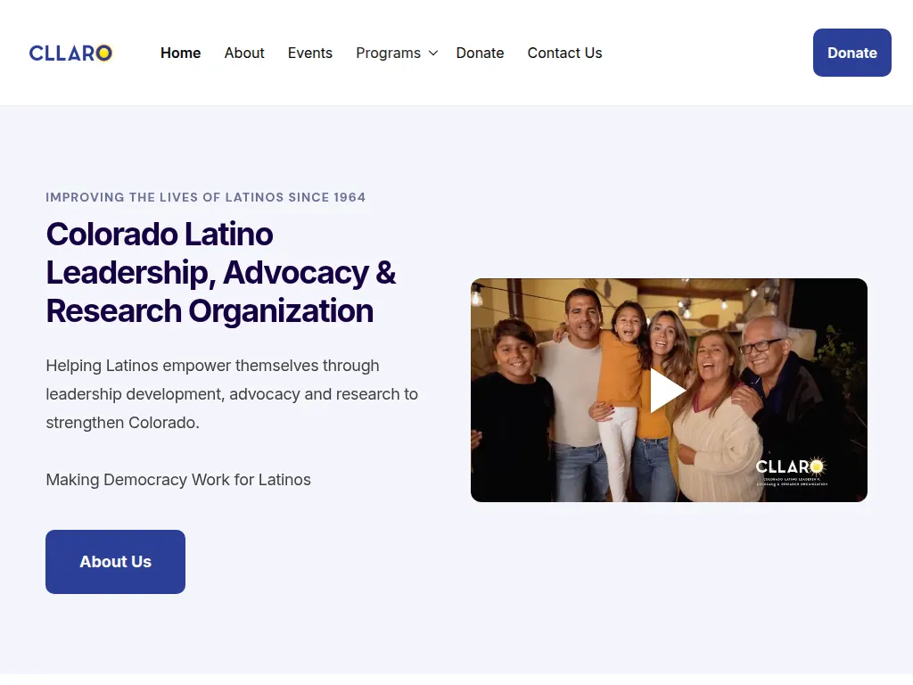 Visit the Colorado Latino Leadership, Advocacy & Research Organization (CLLARO) website (opens in a new tab)