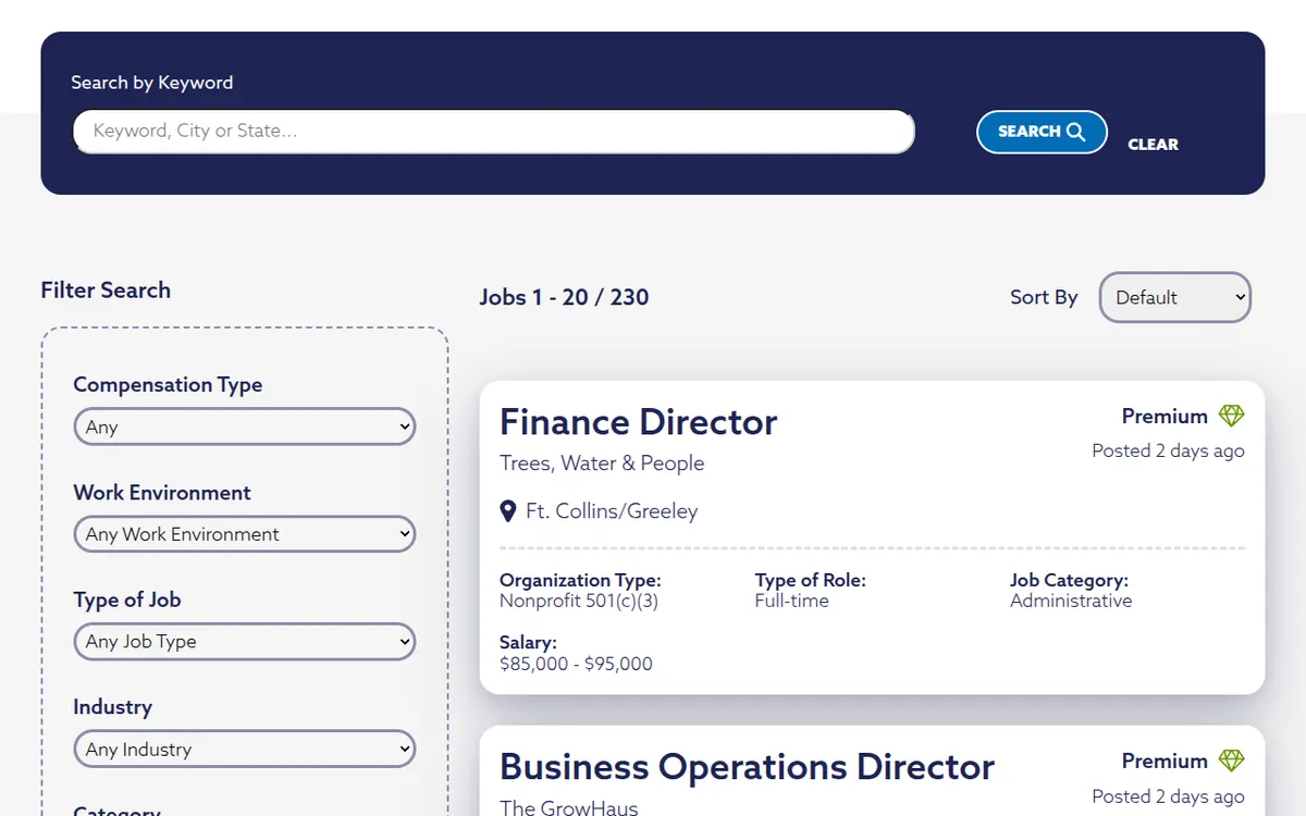 Visit the Colorado Nonprofit Association (CNA) Job Board website (opens in a new tab)