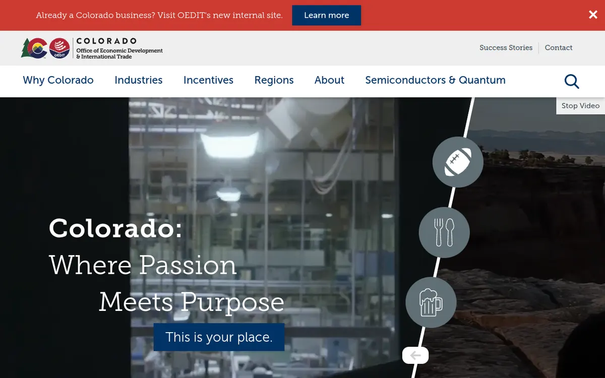 Visit the Colorado Office of Economic Development and International Trade (OEDIT) website (opens in a new tab)