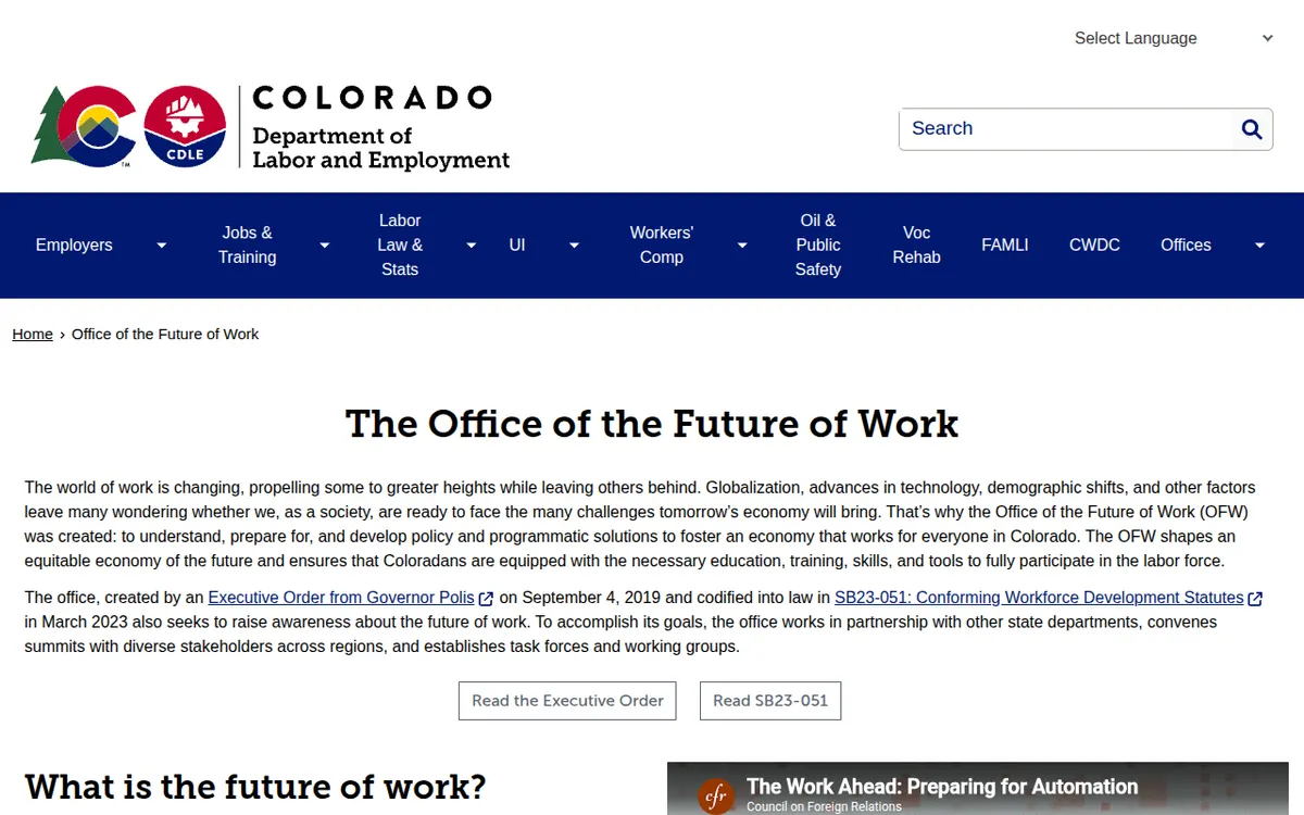 Visit the Colorado Office of the Future of Work (OFW) website (opens in a new tab)