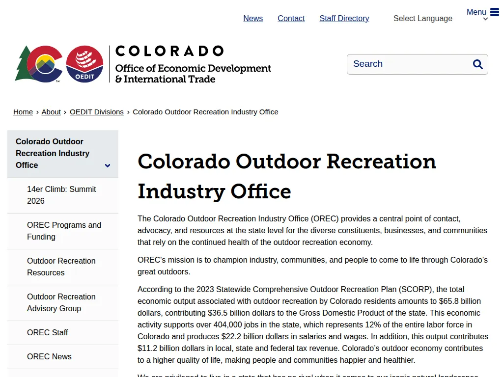 Visit the Colorado Outdoor Recreation Industry Office (OREC) website (opens in a new tab)