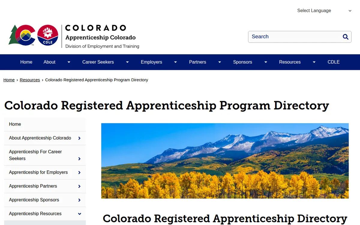 Visit the Colorado Registered Apprenticeship Program Directory website (opens in a new tab)