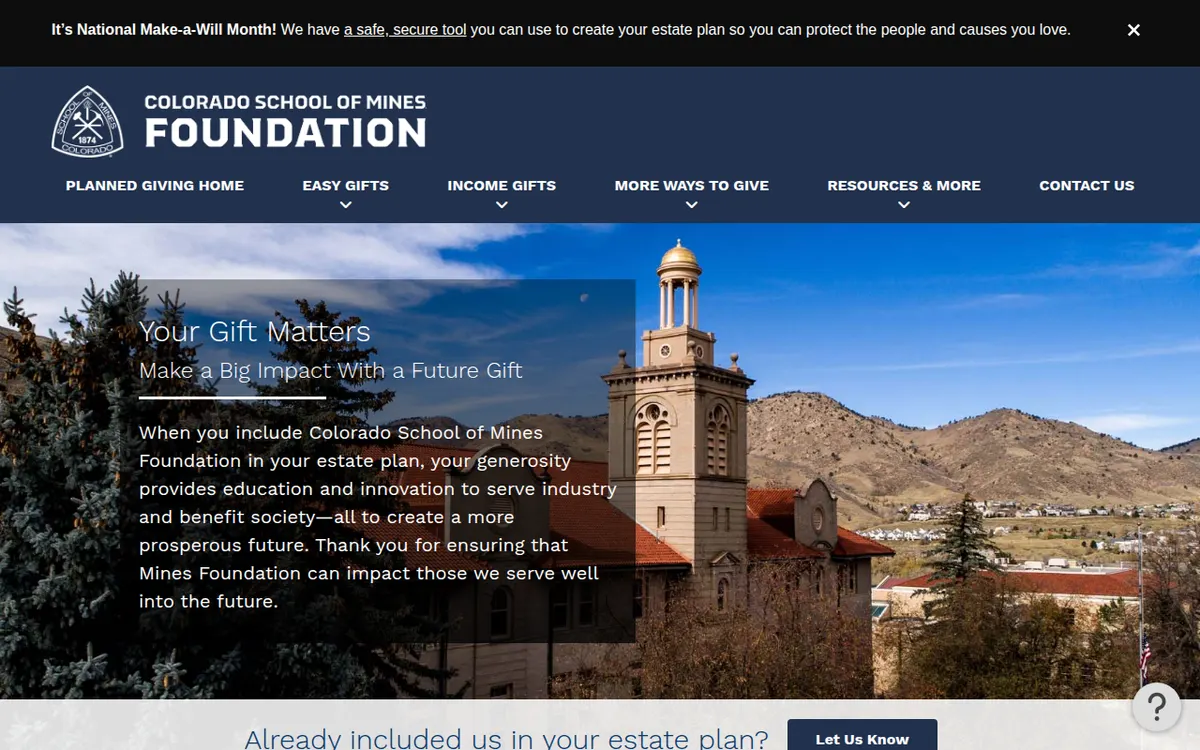 Visit the Colorado School of Mines Foundation website (opens in a new tab)