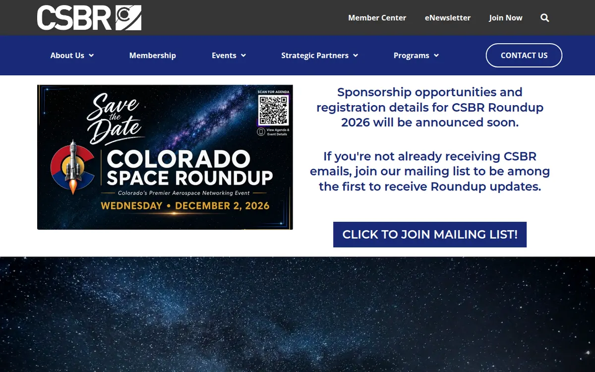 Visit the Colorado Space Business Roundtable (CSBR) website (opens in a new tab)
