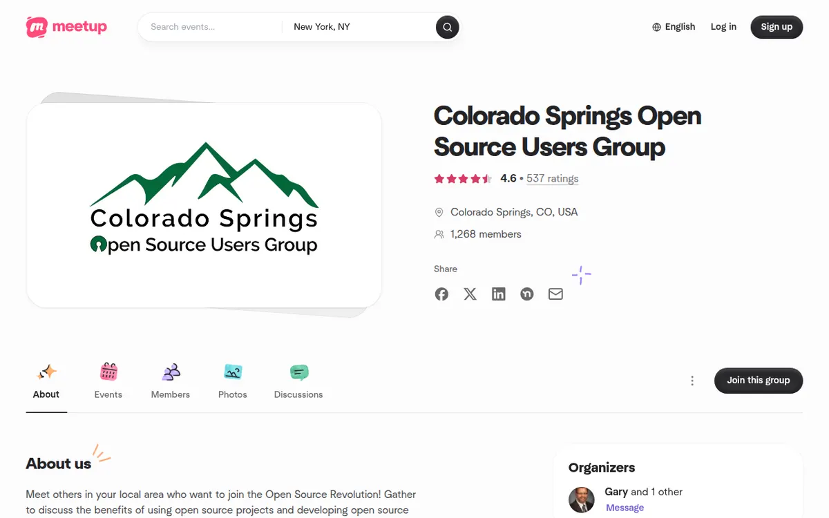 Visit the Colorado Springs Open Source Users Group website (opens in a new tab)