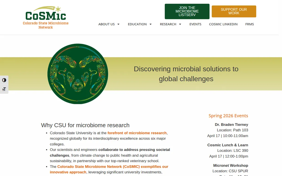 Visit the Colorado State Microbiome Network (CoSMic) website (opens in a new tab)