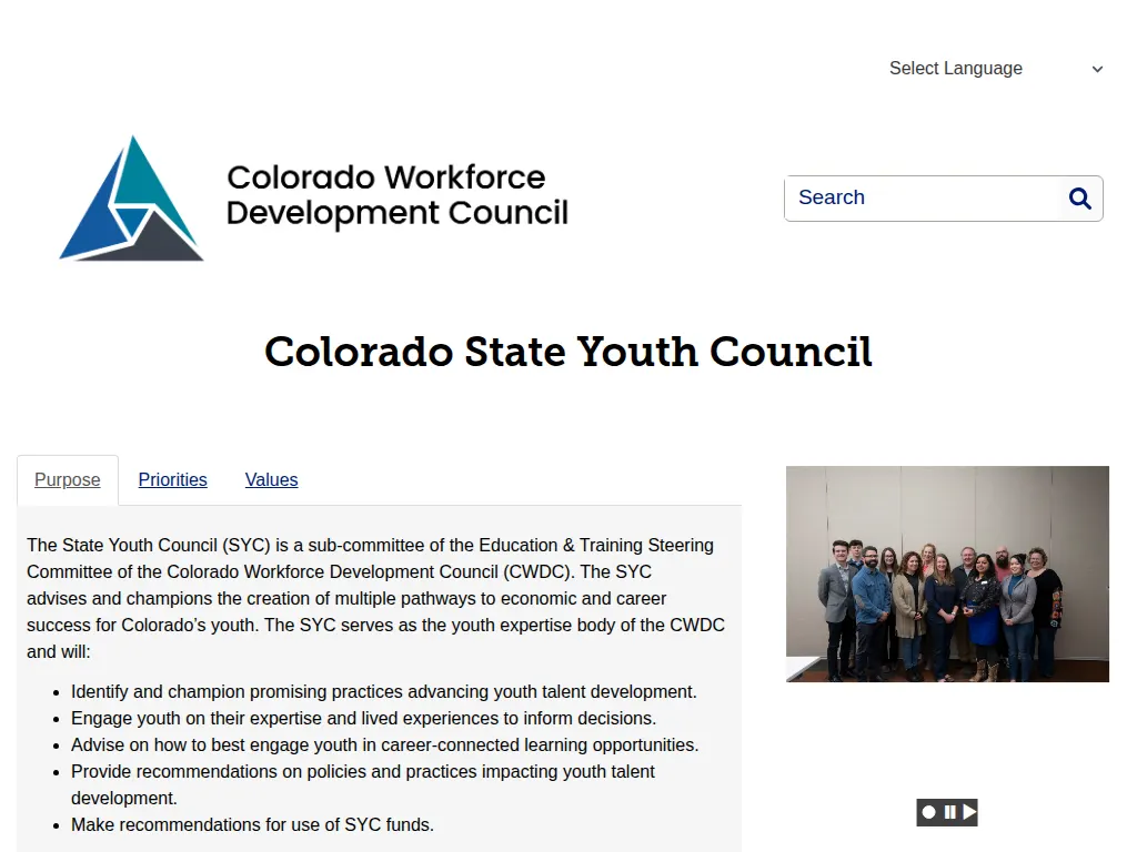 Visit the Colorado State Youth Council (SYC) website (opens in a new tab)