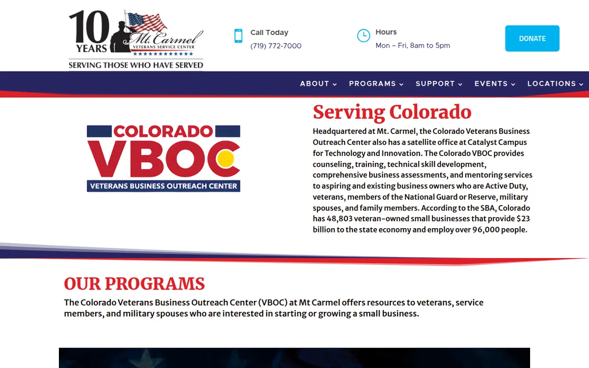 Visit the Colorado Veterans Business Outreach Center (VBOC) website (opens in a new tab)