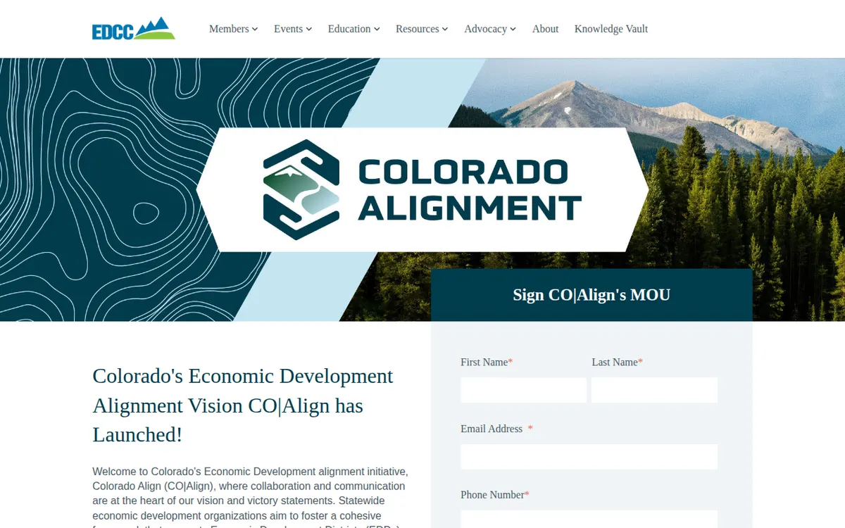 Visit the Colorado's Economic Development Alignment Initiative, Colorado Align (CO|Align) website (opens in a new tab)