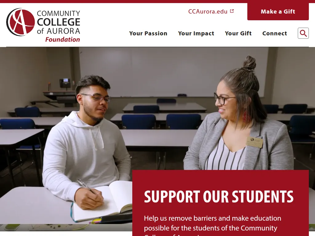 Visit the Community College of Aurora (CCA) Foundation website (opens in a new tab)