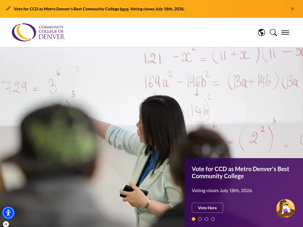 Visit the Community College of Denver (CCD) website (opens in a new tab)
