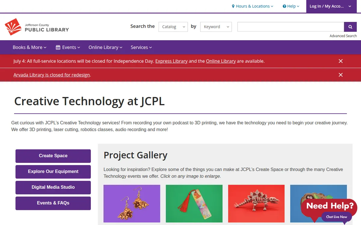 Visit the Create Space at Belmar Library website (opens in a new tab)
