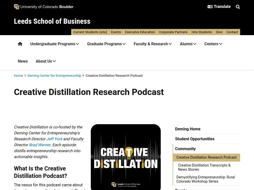 Visit the Creative Distillation Research Podcast website (opens in a new tab)