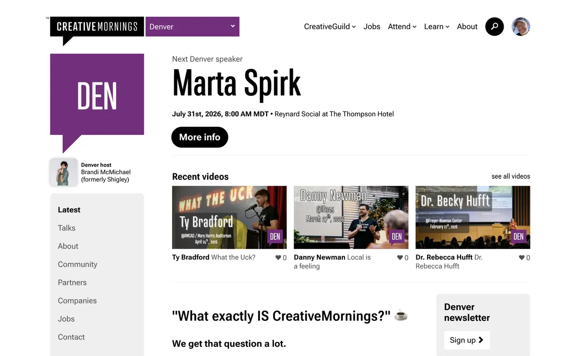 Visit the Creative Mornings Denver website (opens in a new tab)